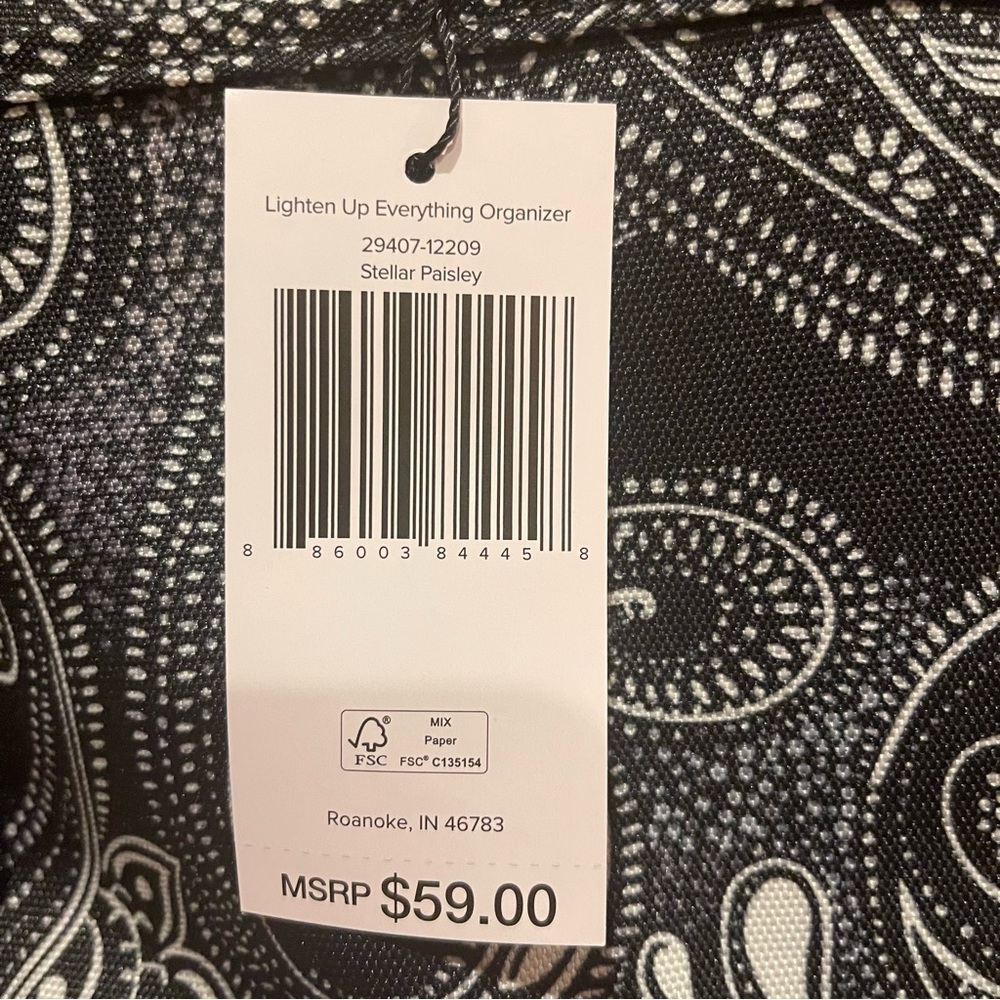 Vera Bradley Stellar Paisley Lighten Up Everything Organizer Tote Bag NWT New - Picture 4 of 10